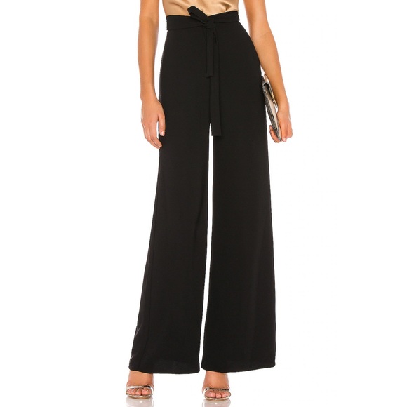 Amanda Uprichard Black Wide Leg Pants - Picture 1 of 13